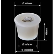 Tapón silicona blanca con tornillo M-45
